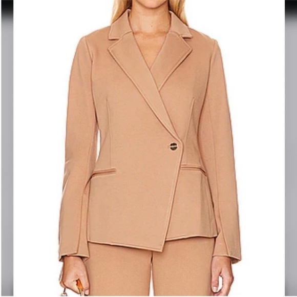 SPANX Small Blazer Ponte Perfect Asymmetric Tailored Blazer in Toffee NWT - Picture 5 of 8